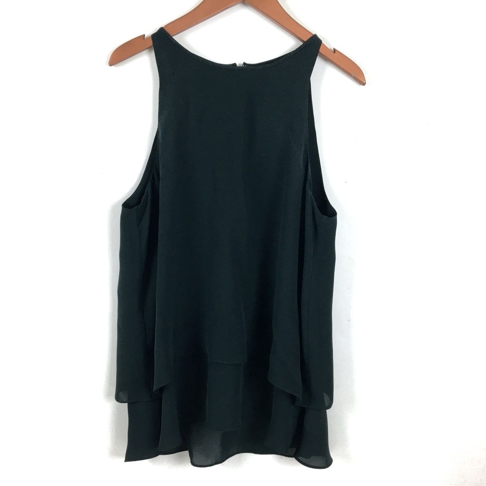 Theory Green Silk Sleeveless Blouse Women’s Medium Double Georgette